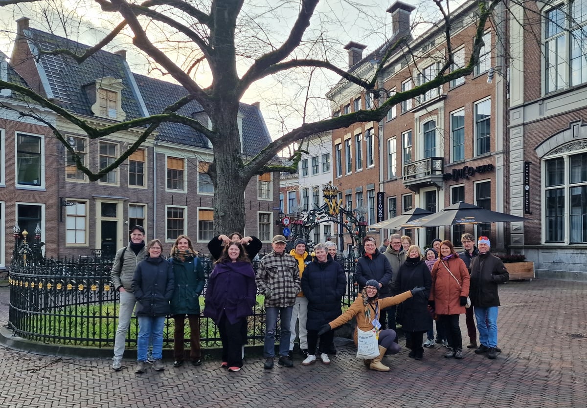 Historic square in Leeuwarden during a tour